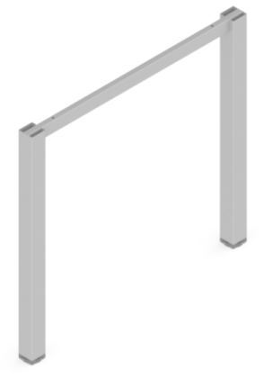 Structura birou Hubo 800, pentru lungime blat 1200 mm, finisaj gri [2]