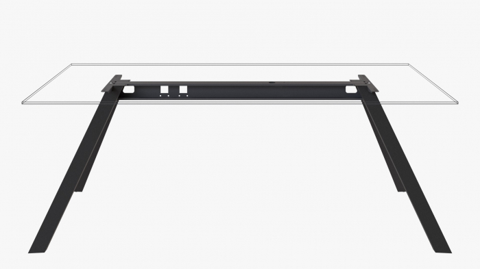 Structura pentru masa sau birou Most, pentru lungime blat 1800 mm, finisaj negru [2]