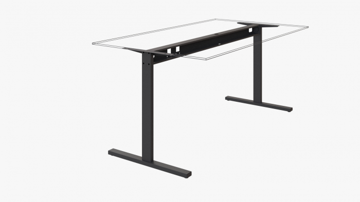 Structura birou Till, pentru lungime blat 1200 mm, finisaj gri [2]