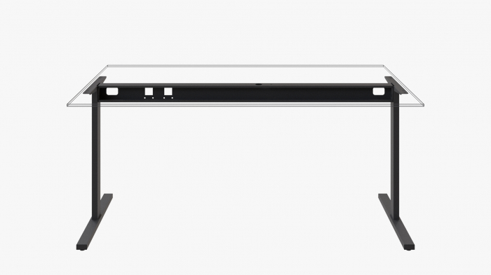 Structura birou Till, pentru lungime blat 1600 mm, finisaj gri [3]