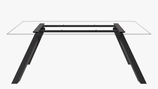 Structura pentru masa sau birou Aster 80x80, pentru lungime blat 2200 mm, finisaj negru [2]