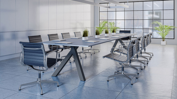 Structura pentru masa sau birou Aster 80x80, pentru lungime blat 2200 mm, finisaj negru [5]