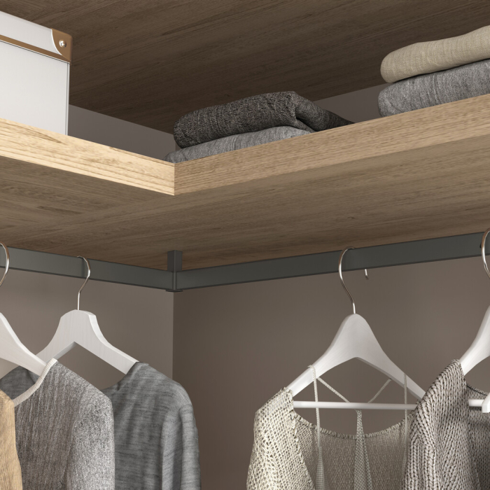 Suport unghiular pentru bara haine Luxe, Zamac, finisaj Titan [2]