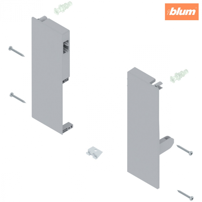 TANDEMBOX Suporturi de front, înălţime C, pentru extragere interioară cu 1x lonjeron, dreapta+stânga, pentru TANDEMBOX antaro, finisaj gri-aluminiu ZIF.76C0 [1]