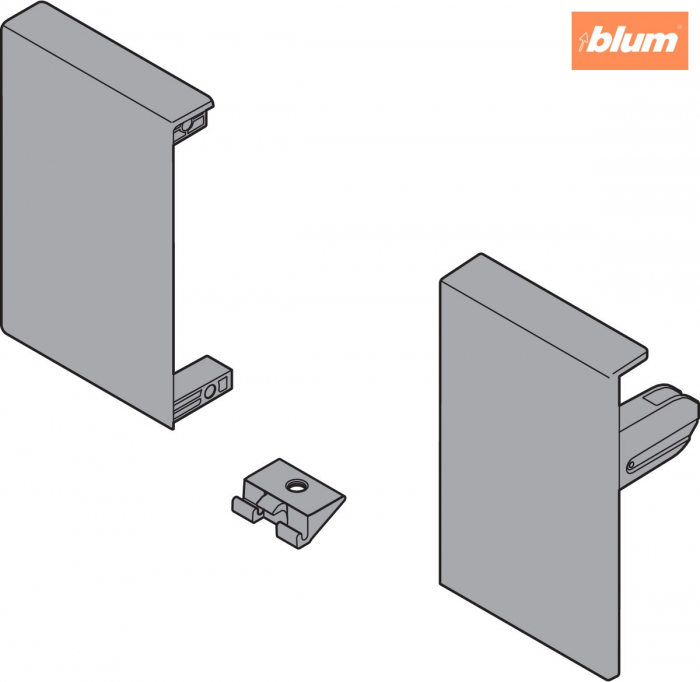 TANDEMBOX Suporturi de front, înălţime M, pentru sertar interior, dreapta+stânga, pentru TANDEMBOX antaro, finisaj gri-aluminiu ZIF.71M0 [2]
