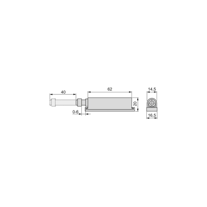 Închizător magnetic pentru mobilier cu cârlig Push, 62 mm, 3,5 kg, finisaj gri [2]