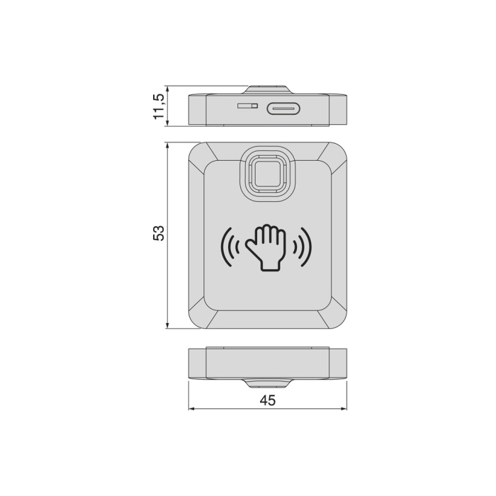 Transmitator RF cu senzor LED Smart switch/dimmer (intrerupator/dimmer), baterie reincarcabila 5V DC [5]