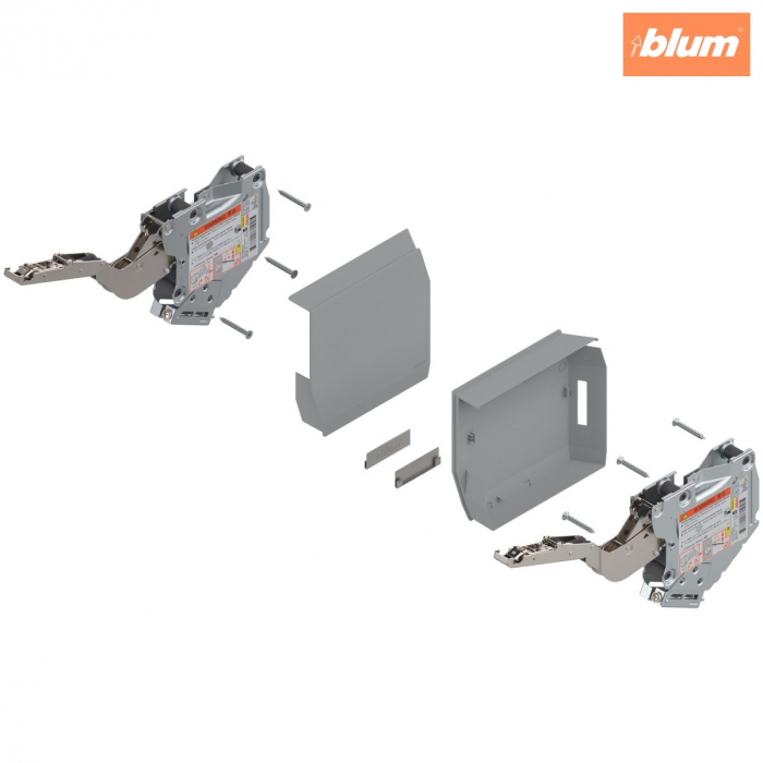 Uşă pivotantă mică AVENTOS HK-S, Mecanism de ridicare (set), LF=960-2215 (la 2 buc.), prin înşurubare, finisaj gri-deschis/inox-g. 20K2E00.06KRA+ABD [1]