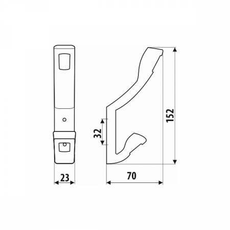 Agatator cuier metalic crom satinat RW08-G8 [1]