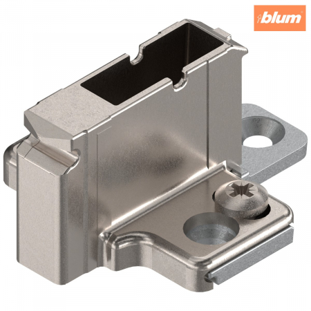 Balamale Clip - Blum - CLIP Plăcuţă de montaj, în cruce, 18 mm, Zinc, Euro-şuruburi, finisaj nichelat 175H9190.22MPL