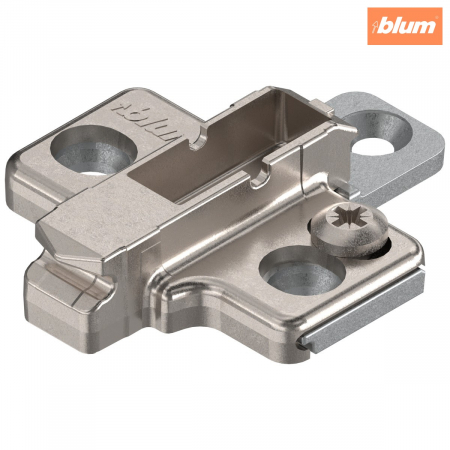 Feronerie usi si sertare - CLIP Plăcuţă de montaj, în cruce, 3 mm, Zinc, Euro-şuruburi, finisaj nichelat 175H9130