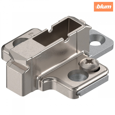 Balamale Clip - Blum - CLIP Plăcuţă de montaj, în cruce, 9 mm, Zinc, Euro-şuruburi, finisaj nichelat 175H9190
