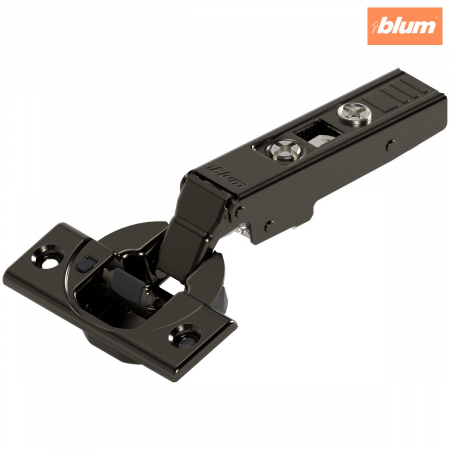 Balamale Clip - Blum - CLIP top BLUMOTION Balama standard 107°，Uşă aplicată, Oală: şuruburi, finisaj negru onix 75B1550