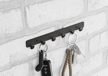 Cuier metalic negru structurat WS60-200-L2 pentru chei [1]