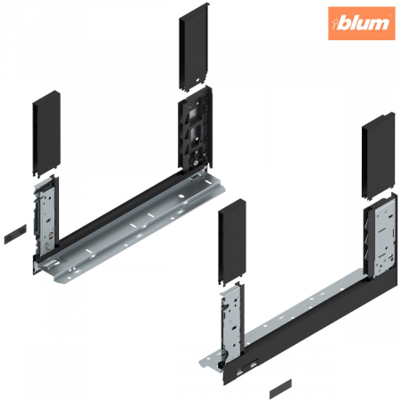 Feronerie usi si sertare - Laterală de sertar LEGRABOX free, Înălţime C (177 mm), NL=400 mm, dreapta+stânga, pentru LEGRABOX free, finisaj negru-carbon mat 780C4002S