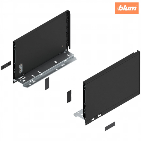 Sisteme pentru sertare - Laterală de sertar LEGRABOX, Înălţime C (177 mm), NL=270 mm, dreapta+stânga, pentru LEGRABOX pure, finisaj negru-carbon mat 770C2702S