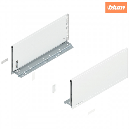Sisteme pentru sertare - Laterală de sertar LEGRABOX, Înălţime C (177 mm), NL=400 mm, dreapta+stânga, pentru LEGRABOX pure, finisaj alb-mătase mat 770C4002S