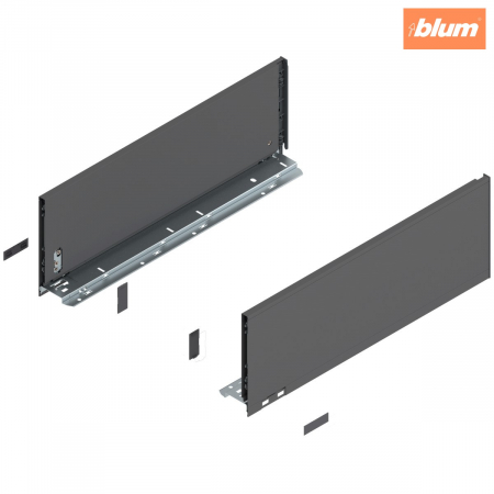 Legrabox - Blum - Laterală de sertar LEGRABOX, Înălţime C (177 mm), NL=500 mm, dreapta+stânga, pentru LEGRABOX pure, finisaj gri-orion mat 770C5002S
