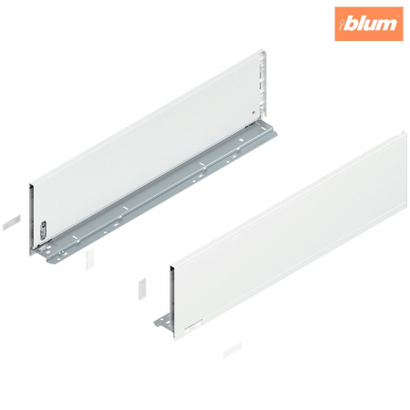 Legrabox - Blum - Laterală de sertar LEGRABOX, Înălţime C (177 mm), NL=650 mm, dreapta+stânga, pentru LEGRABOX pure, finisaj alb-mătase mat 770C6502S