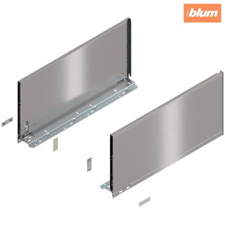 Accesorii mobilier - Laterală de sertar LEGRABOX, Înălţime F (241 mm), NL=500 mm, dreapta+stânga, pentru LEGRABOX pure, finisaj inox periat-lăcuit 770F5002I