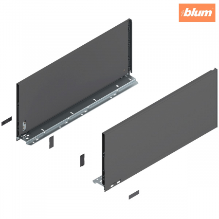 Accesorii mobilier - Laterală de sertar LEGRABOX, Înălţime F (241 mm), NL=550 mm, dreapta+stânga, pentru LEGRABOX pure, finisaj gri-orion mat 770F5502S