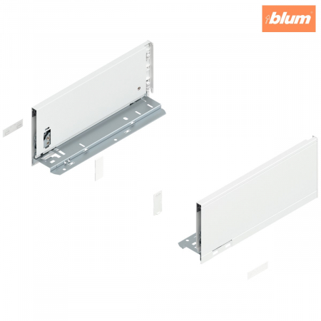 Sisteme pentru sertare - Laterală de sertar LEGRABOX, Înălţime K (128.5 mm), NL=300 mm, dreapta+stânga, pentru LEGRABOX pure, finisaj alb-mătase mat 770K3002S