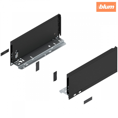 Sisteme pentru sertare - Laterală de sertar LEGRABOX, Înălţime K (128.5 mm), NL=300 mm, dreapta+stânga, pentru LEGRABOX pure, finisaj negru-carbon mat 770K3002S