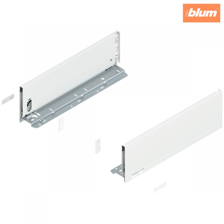 Sisteme pentru sertare - Laterală de sertar LEGRABOX, Înălţime K (128.5 mm), NL=400 mm, dreapta+stânga, pentru LEGRABOX pure, finisaj alb-mătase mat 770K4002S