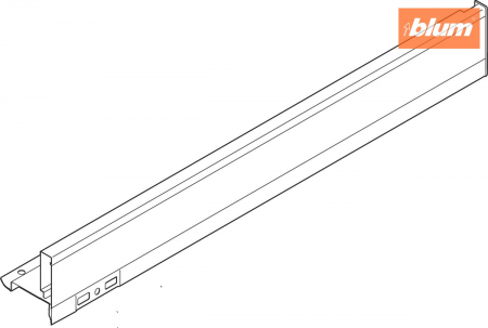 Laterală de sertar LEGRABOX, Înălţime N (66.5 mm), NL=450 mm, dreapta+stânga, pentru LEGRABOX pure, finisaj inox periat-lăcuit 770N4502I [1]