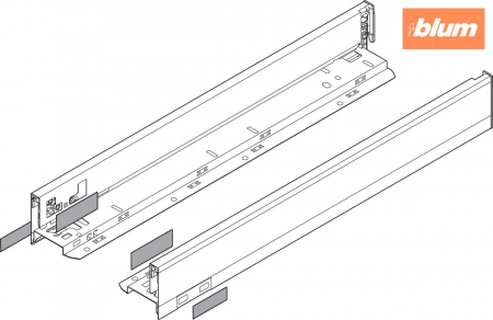 Laterală de sertar LEGRABOX, Înălţime N (66.5 mm), NL=500 mm, dreapta+stânga, pentru LEGRABOX pure, finisaj inox periat-lăcuit 770N5002I [1]