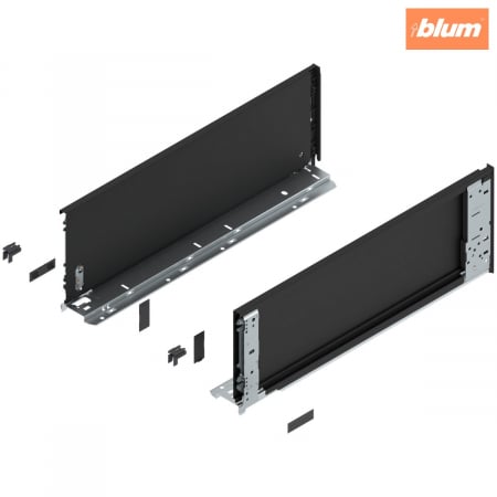 Feronerie usi si sertare - Laterală de sertar LEGRABOX (interior), Înălţime C (177 mm), NL=500 mm, dreapta+stânga, pentru LEGRABOX pure, finisaj negru-carbon mat 770C5001S
