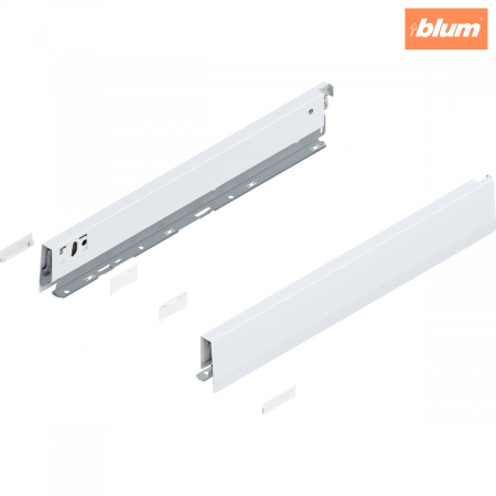 Accesorii mobilier - Laterală de sertar MERIVOBOX, Înălţime N (68.5 mm), NL=450 mm, dreapta+stânga, finisaj alb-mătase mat 470N4502S