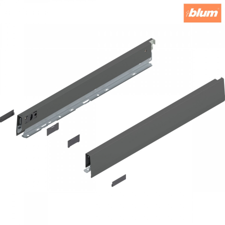 Accesorii mobilier - Laterală de sertar MERIVOBOX, Înălţime N (68.5 mm), NL=500 mm, dreapta+stânga, finisaj gri-orion mat 470N5002S