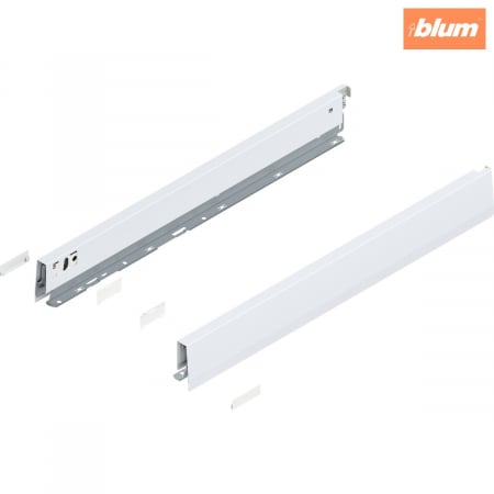 Accesorii mobilier - Laterală de sertar MERIVOBOX, Înălţime N (68.5 mm), NL=550 mm, dreapta+stânga, finisaj alb-mătase mat 470N5502S