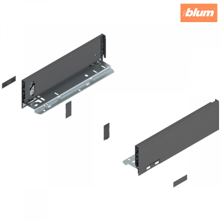 Legrabox - Blum - Laterală LEGRABOX, Înălţime M (90.5 mm), NL=300 mm, dreapta+stânga, pentru LEGRABOX pure, finisaj gri-orion mat 770M3002S