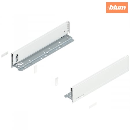 Sisteme pentru sertare - Laterală LEGRABOX, Înălţime M (90.5 mm), NL=400 mm, dreapta+stânga, pentru LEGRABOX pure, finisaj alb-mătase mat 770M4002S