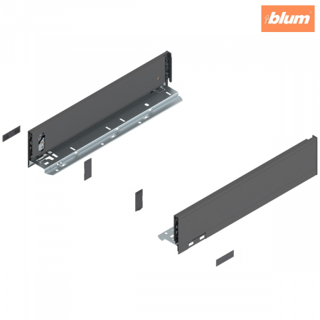 Legrabox - Blum - Laterală LEGRABOX, Înălţime M (90.5 mm), NL=400 mm, dreapta+stânga, pentru LEGRABOX pure, finisaj gri-orion mat 770M4002S