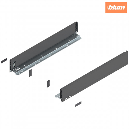 Legrabox - Blum - Laterală LEGRABOX, Înălţime M (90.5 mm), NL=550 mm, dreapta+stânga, pentru LEGRABOX pure, finisaj gri-orion mat 770M5502S