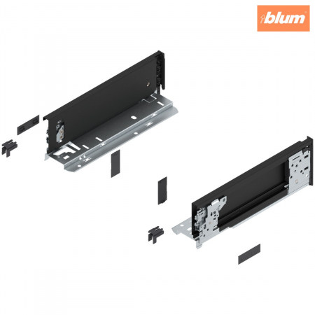 Accesorii mobilier - Laterală LEGRABOX (interior), Înălţime M (90.5 mm), NL=270 mm, dreapta+stânga, pentru LEGRABOX pure, finisaj negru-carbon mat 770M2701S