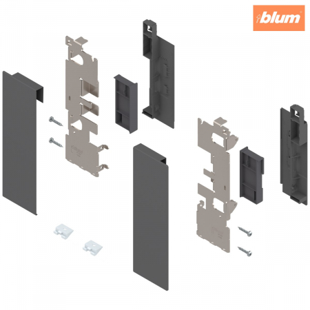 Accesorii mobilier - LEGRABOX Suporturi de front, înălţime C, pentru extragere interioară cu element de inserţie, dreapta+stânga, finisaj gri-orion mat ZI7.2CS0