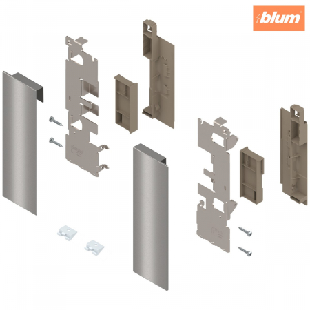 Accesorii mobilier - LEGRABOX Suporturi de front, înălţime C, pentru extragere interioară cu element de inserţie, dreapta+stânga, finisaj inox periat-lăcuit ZI7.2CI0