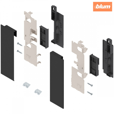 Accesorii mobilier - LEGRABOX Suporturi de front, înălţime C, pentru extragere interioară cu element de inserţie, dreapta+stânga, finisaj negru-carbon mat ZI7.2CS0