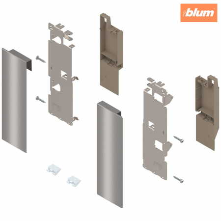 Accesorii mobilier - LEGRABOX Suporturi de front, înălţime C, pentru extragere interioară cu traversă, dreapta+stânga, finisaj inox periat-lăcuit ZI7.3CI0