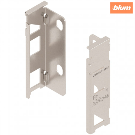 Legrabox - Blum - LEGRABOX Suporturi pentru spate de lemn, Înălţime M (106 mm), dreapta+stânga, finisaj nichelat ZB7M000S