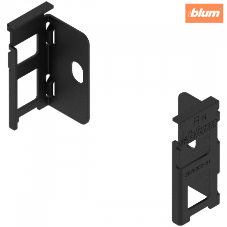 Legrabox - Blum - LEGRABOX Suporturi pentru spate de lemn, Înălţime N (80 mm), dreapta+stânga, finisaj negru-carbon mat ZB7N000S