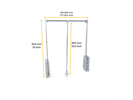 Lift rabatabil pentru umerase latime 450-600 mm, finisaj crom+gri [3]