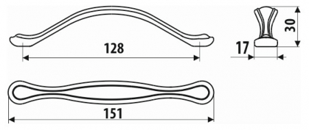 Maner metalic antichizat alb mat cu patina argintie UR50 [2]