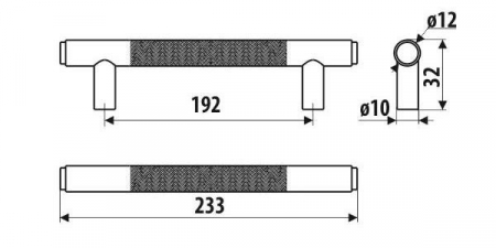 Maner metalic cu striatii negru supermat RE32 [2]