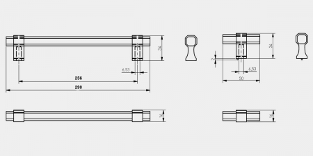 Maner metalic negru mat UZ-IMPERIAL-256-20M [3]