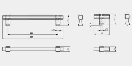 Maner metalic negru mat UZ-IMPERIAL-320-20M [3]
